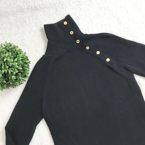 Lauren Ralph Lauren Sweaters - RALPH LAUREN Black & Gold Turtleneck Sweater